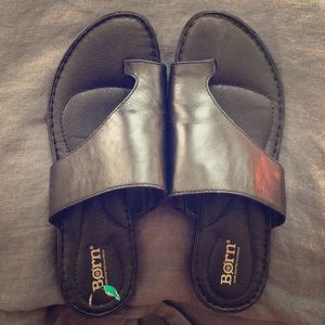 Born Black Leather Sandals